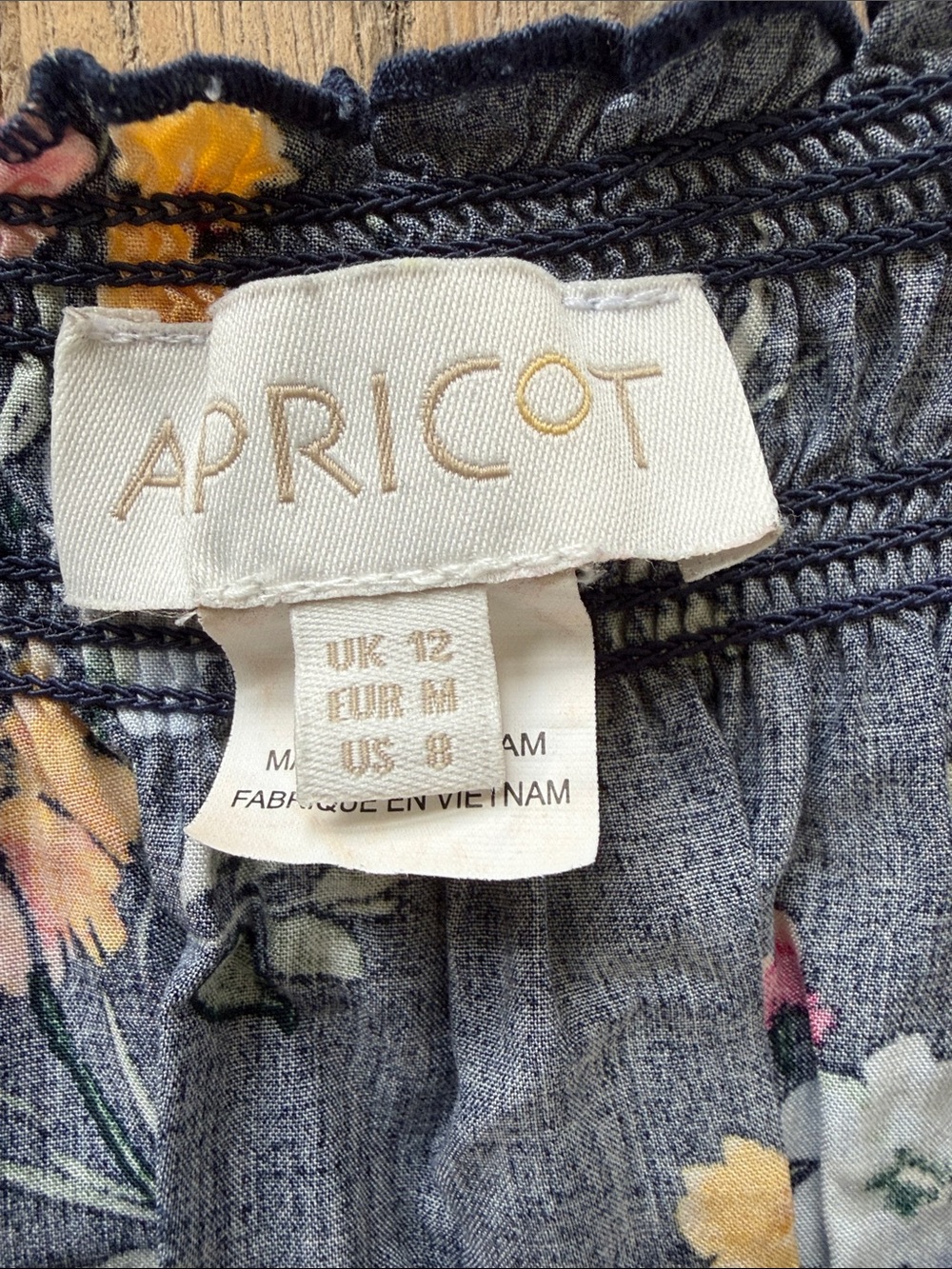 APRICOT Navy Floral Smocked Maxi Dress with Pink & Yellow Blooms - Picture 10 of 10